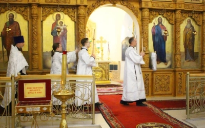 Епископ Сергий возглавил Всенощное бдение накануне двунадесятого праздника Вознесения Господня