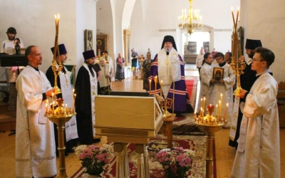 Епископ Сергий возглавил Всенощное бдение накануне двунадесятого праздника Вознесения Господня