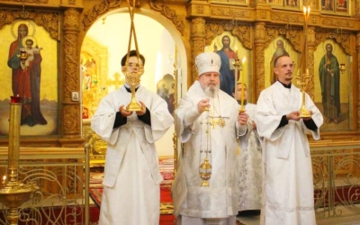 Епископ Сергий возглавил Всенощное бдение накануне двунадесятого праздника Вознесения Господня