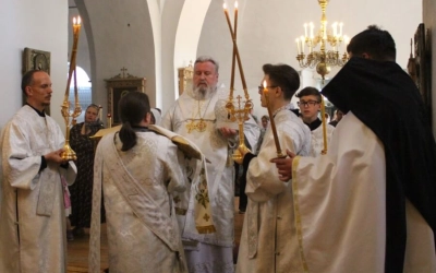 Епископ Сергий возглавил Всенощное бдение накануне двунадесятого праздника Вознесения Господня