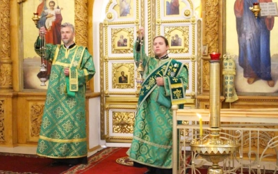 Божественная литургия в день памяти прпп. Сергия и Германа Валаамских Чудотворцев