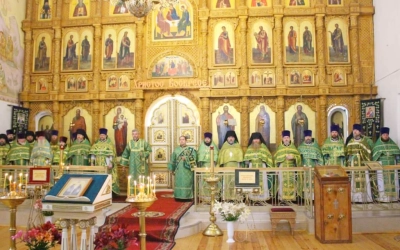 Божественная литургия в день памяти прпп. Сергия и Германа Валаамских Чудотворцев