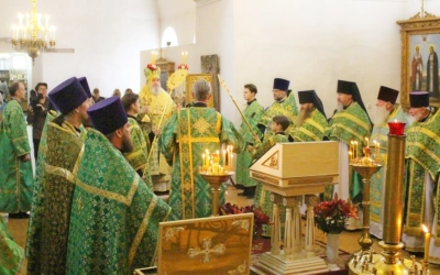 Божественная литургия в день памяти прпп. Сергия и Германа Валаамских Чудотворцев
