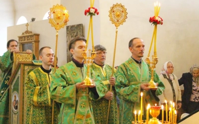 Божественная литургия в день памяти прпп. Сергия и Германа Валаамских Чудотворцев