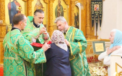 Божественная литургия в день памяти прпп. Сергия и Германа Валаамских Чудотворцев