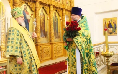 Божественная литургия в день памяти прпп. Сергия и Германа Валаамских Чудотворцев