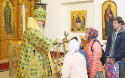 Божественная литургия в день памяти прпп. Сергия и Германа Валаамских Чудотворцев