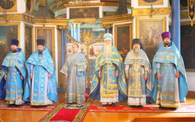 праздничная Божественная литургия в храме Преображения Господня с. Липецы