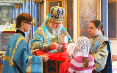 праздничная Божественная литургия в храме Преображения Господня с. Липецы