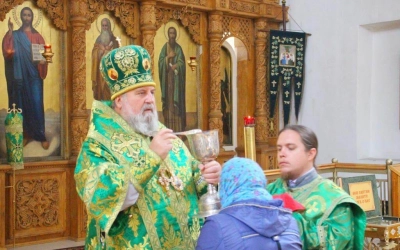 Божественная литургия в день памяти Прпп. Сергия и Германа, Валаамских Чудотворцев