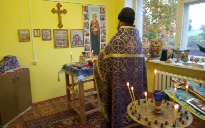 Первая Божественная литургия в Кармановской больнице