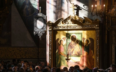 Всенощное бдение в Успенском соборе Свято-Троицкой Сергиевой Лавры