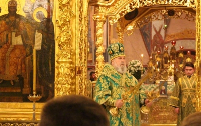 Всенощное бдение в Успенском соборе Свято-Троицкой Сергиевой Лавры