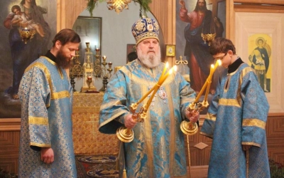 Архиерейское богослужение в праздник Покрова Пресвятой Богородицы в храме села Покров