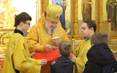 Божественная литургия в Неделю 19-ю по Пятидесятнице, святых отцев VII Вселенского Собора