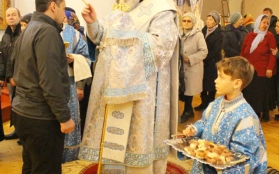 Архиерейское служение накануне праздника Введения во храм Пресвятой Богородицы