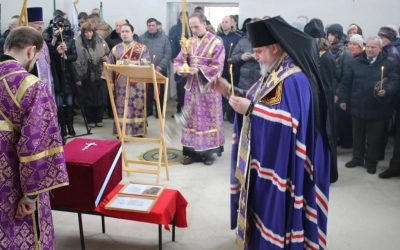 Отпевание и погребение воинов в деревне Рыбк