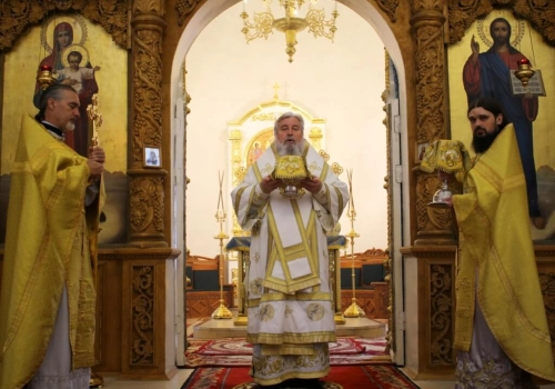 Служение епископа Вяземского и Гагаринского Сергия в день памяти Перенесения из Едессы в Константинополь Нерукотворенного Образа Господа Иисуса Христа