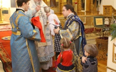 Служение Епископа Сергия в праздник Сретения Господня