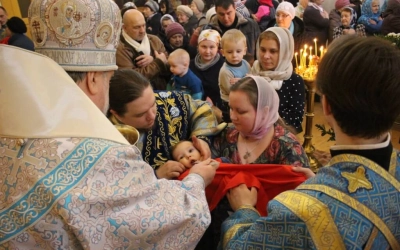 Служение Епископа Сергия в праздник Сретения Господня