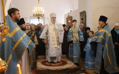 Служение Епископа Сергия в праздник Сретения Господня
