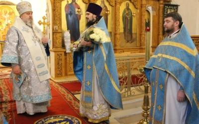 Служение Епископа Сергия в праздник Сретения Господня