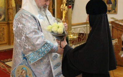 Служение Епископа Сергия в праздник Сретения Господня