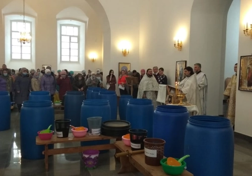 Праздник Богоявления в Благовещенском соборе города Гагарин