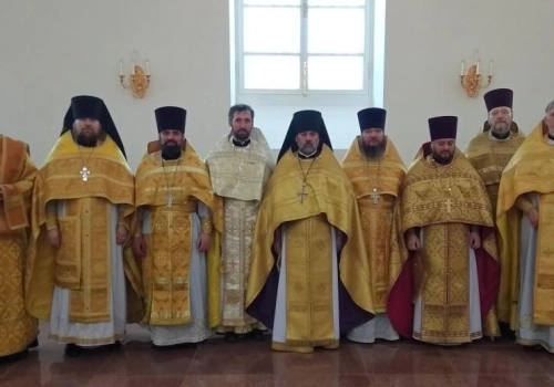 В день 12-й годовщины интронизации Святейшего Патриарха Кирилла в Благовещенском соборе города Гагарин была совершена Божественная Литургия