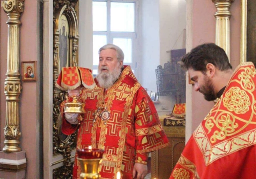 В день памяти Сщмч. Харала́мпия, епископа Магнезийского, Преосвященнейший Сергий, епископ Вяземский и Гагаринский возглавил служение Божественной литургии в Вознесенском храме города Гагарин