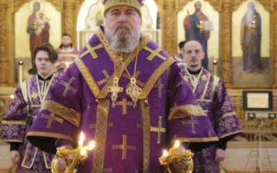 служение Епископа Сергия в день памяти Вмч. Фео́дора Ти́рона и блж. Матро́ны Московской