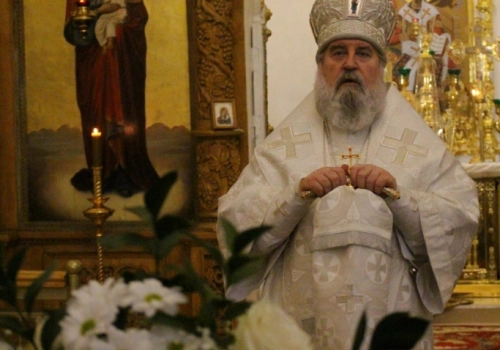 В праздник Крещения Господня, Преосвященнейший Сергий, епископ Вяземский и Гагаринский совершил ночную Божественную литургию в Свято-Троицком кафедральном соборе города Вязьмы.