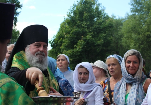 Преосвященнейший Сергий, епископ Вяземский и Гагаринский возглавил служение Божественной литургии в храме иконы Божией Матери Одигитрии деревни Тёмкино