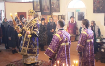 служение епископа Сергия в Неделю 5-ю Великого поста, день памяти прп. Марии Египетской