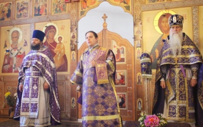 служение епископа Сергия в Неделю 5-ю Великого поста, день памяти прп. Марии Египетской