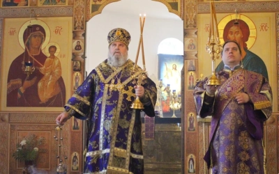 служение епископа Сергия в Неделю 5-ю Великого поста, день памяти прп. Марии Египетской