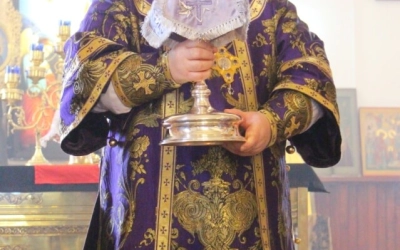 служение епископа Сергия в Неделю 5-ю Великого поста, день памяти прп. Марии Египетской