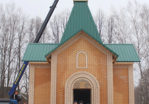 Освящение купола и креста для храма прп. Сергия Радонежского д. Беленино