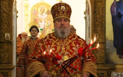 служение Епископа Сергия в праздник Светлого Христова Воскресения