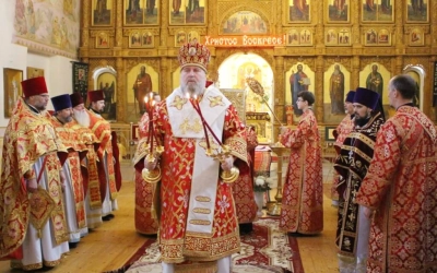 служение Епископа Сергия в день Престольного праздника