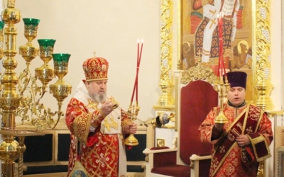 служение Епископа Сергия в день Престольного праздника