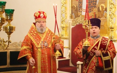 служение Епископа Сергия в день памяти иконы Божией Матери