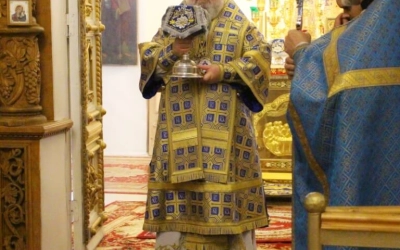 Служение Епископа Сергия в день празднования иконы Божией Матери