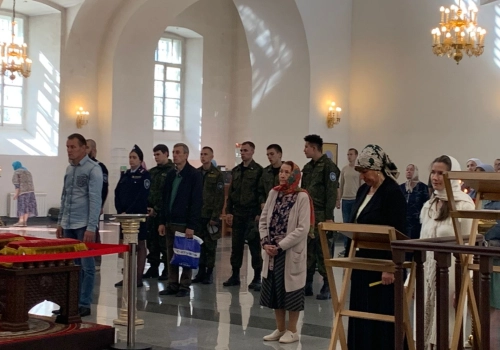 Представители казачества приняли участие в Божественной литургии Благовещенского собора г. Гагарин
