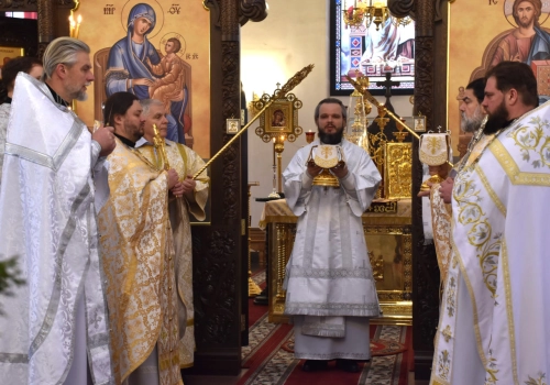 В день праздника Обрезания Господня Владыка Алексий совершил Божественную литургию в Благовещенском соборе г. Гагарин