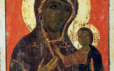 Богоматерь Одигитрия. Псков. Конец XIII – начало XIV в. ГТГ, Москва.
