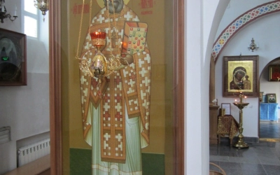 Икона св. Алексия (Медведкова) в Покровском храме Спасо-Богородицкого монастыря.