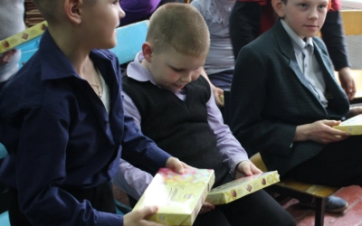 Пасхальная встреча со школьниками в деревне Касня