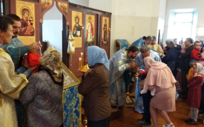 Престольный праздник Тихвинского храма Архиерейского подворья