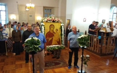 Престольный праздник Тихвинского храма Архиерейского подворья